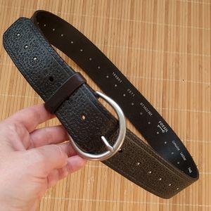 Fossil leather belt